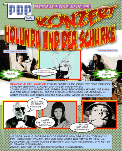 Holunda & der Schurke im POP, Berlin | Flyer © pyrolator - Kurt Dahlke